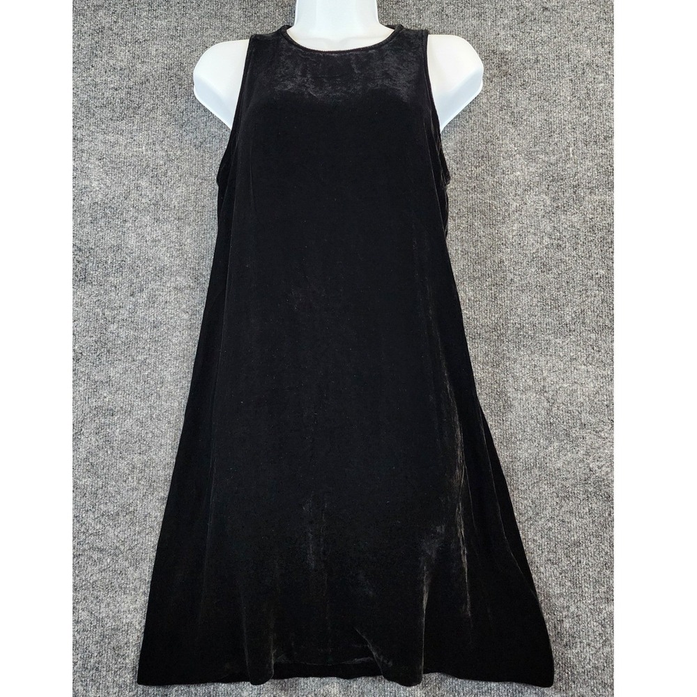 Eileen Fisher Silk Blend Velvet Whimsigoth Vampire Shift Dress Goth Women M